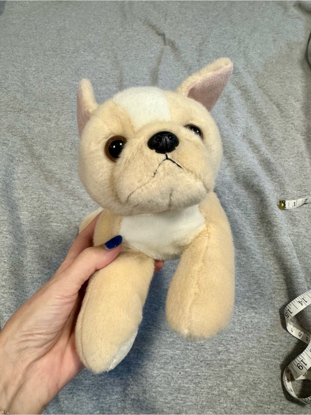 Aurora French Bulldog - Cream Frenchie Flopsie 12” - Tan and White Puppy Dig